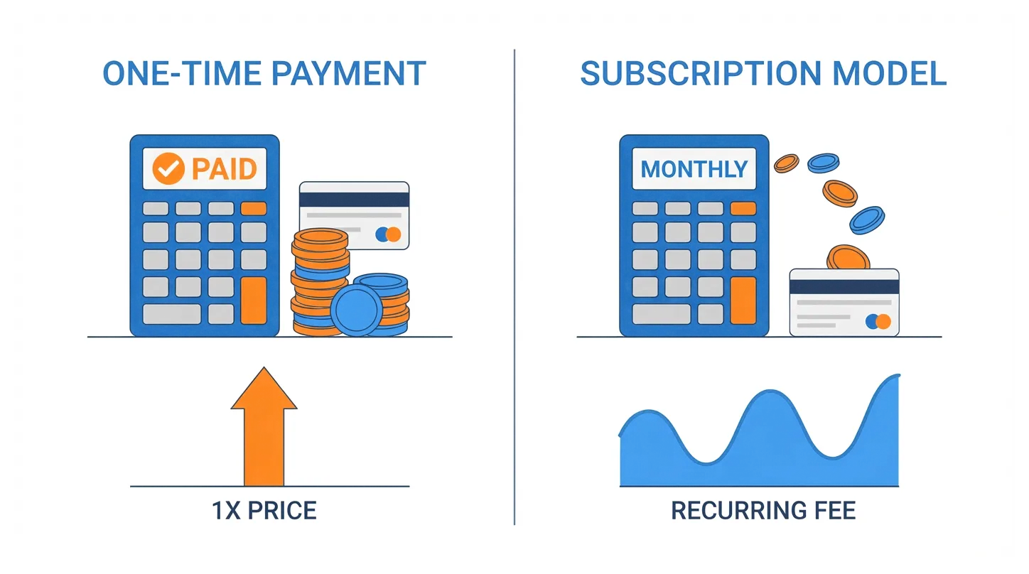 「買い切り型」と「サブスク型」ホームページ制作の違い — 長期的に得するのはどっち？